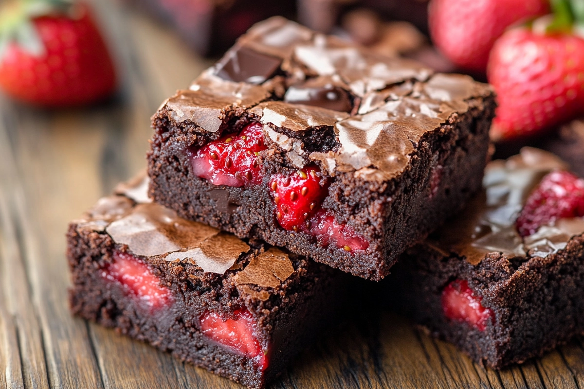 Chocolate Covered Strawberry Brownies