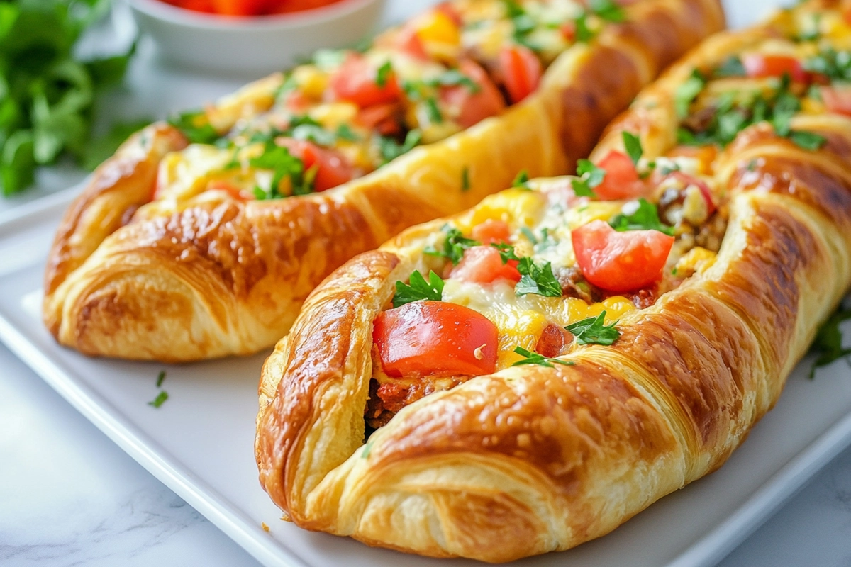 Easy Baked Breakfast Croissant Boats