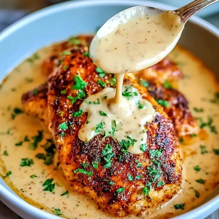 Parmesan Crusted Chicken with Creamy Garlic Sauce