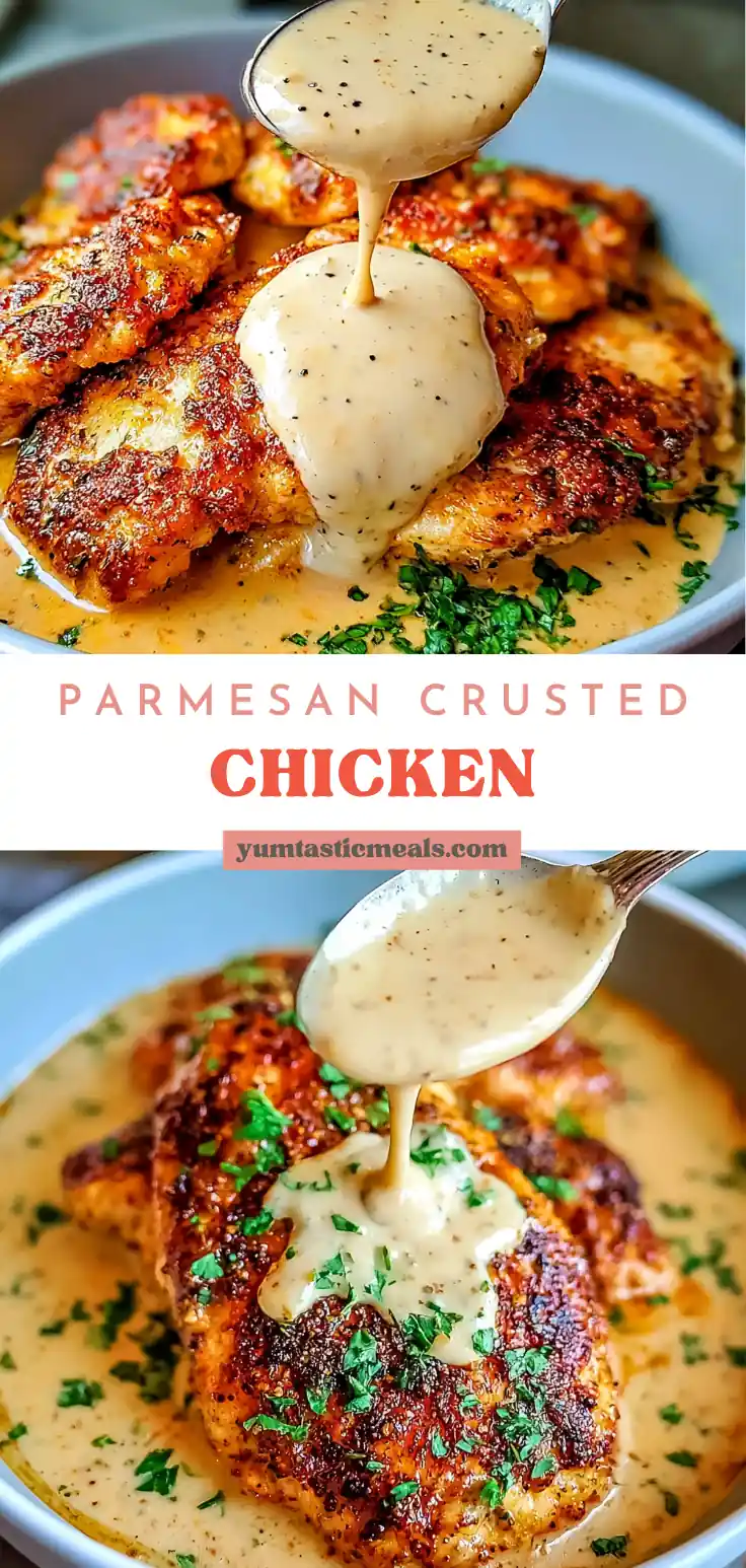 Parmesan Crusted Chicken with Creamy Garlic Sauce 6 Parmesan Crusted Chicken with Creamy Garlic Sauce