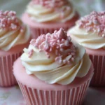 White Chocolate Strawberry Cupcakes