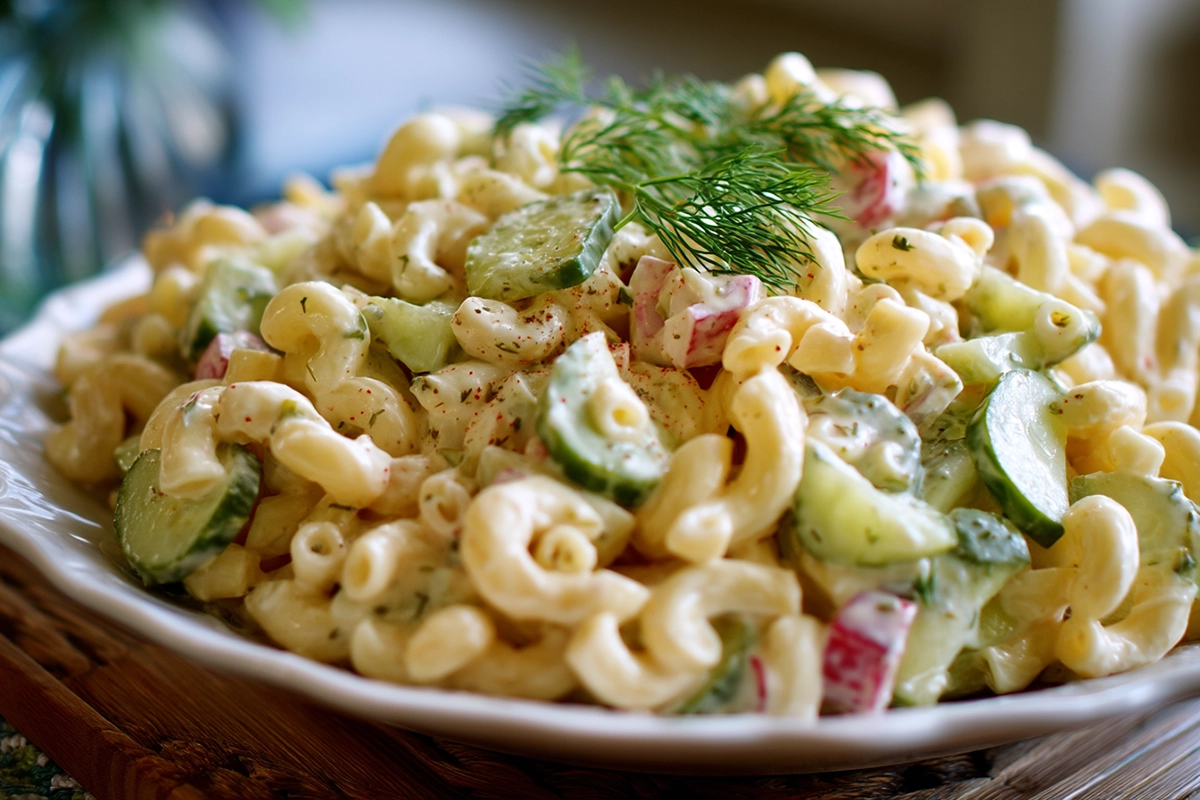 Classic Dill Pickle Macaroni Salad