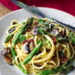 Roasted Asparagus And Mushroom Carbonara