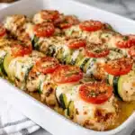 Mediterranean chicken zucchini bake