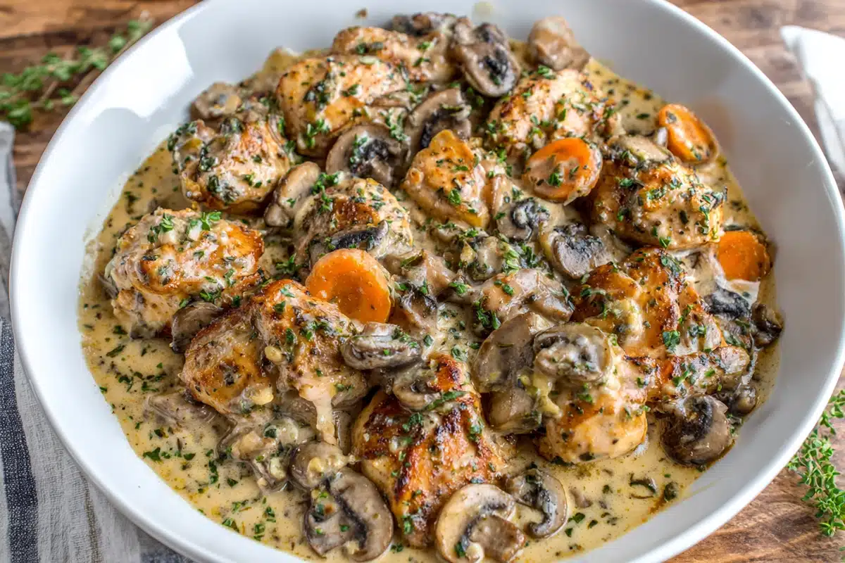 Creamy Mushroom Chicken and Wild Rice Soup