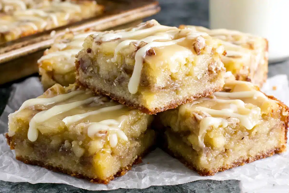 Maple Glazed Apple Blondies