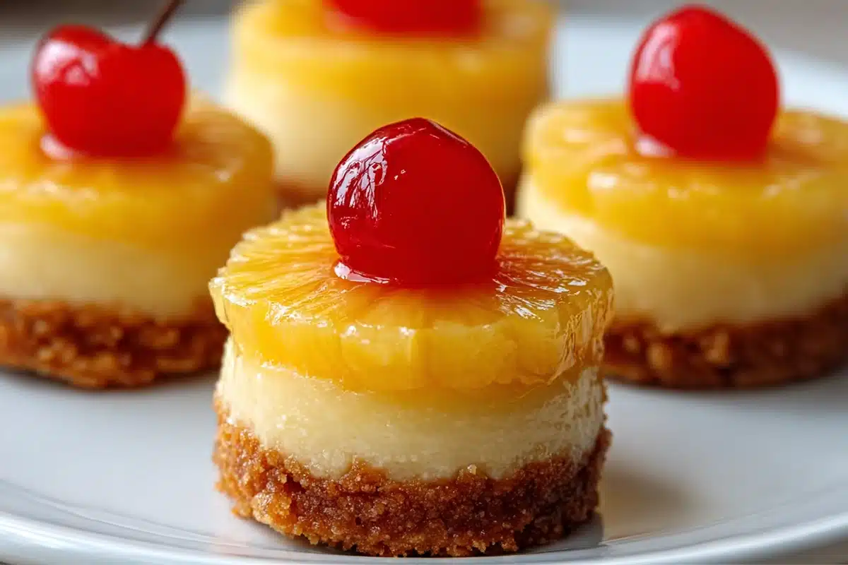 Mini Pineapple Upside-Down Cheesecakes: Your Tropical Escape in Every Bite 6 Mini Pineapple Upside-Down Cheesecake
