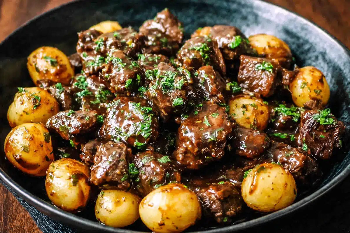 Slow Cooker Garlic Butter Beef Bites