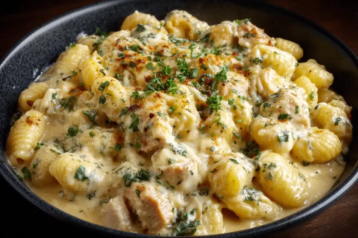 The Best Crockpot Garlic Parmesan Chicken Pasta Recipe