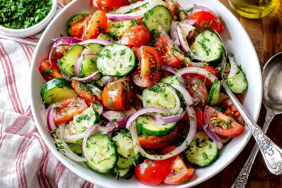 Easy Tomato Cucumber Salad: Your Go-To Summer Side Dish 6 Tomato Cucumber Salad.web