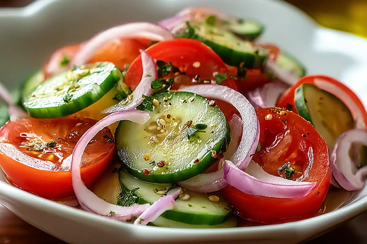 Cucumber, Onion, and Tomato Salad