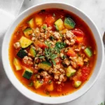 Healthy Zucchini Tomato Italian Sausage Soup