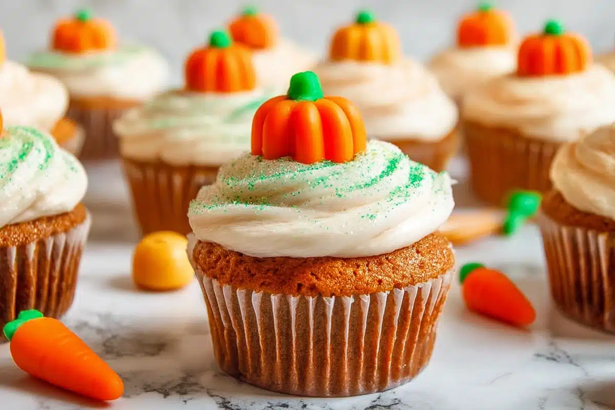 Pumpkin Cupcakes with Cinnamon Cream Cheese Frostin
