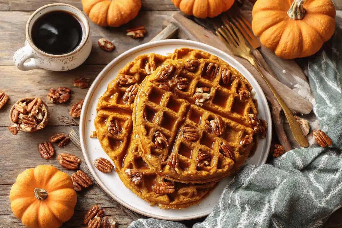 Spiced Pumpkin Waffles with Brown Butter Maple Syrup 6 Spiced Pumpkin Waffles.web