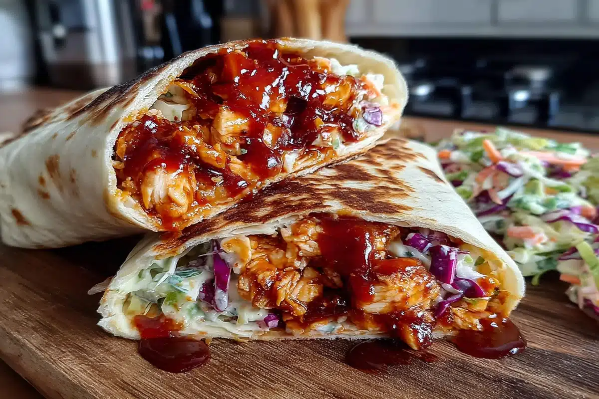 BBQ Chicken Coleslaw Wraps
