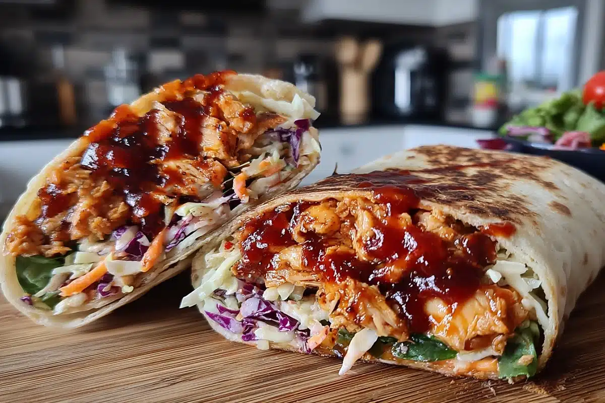 BBQ Chicken Wraps That Make Dinner a Breeze 6 BBQ Chicken Coleslaw Wraps