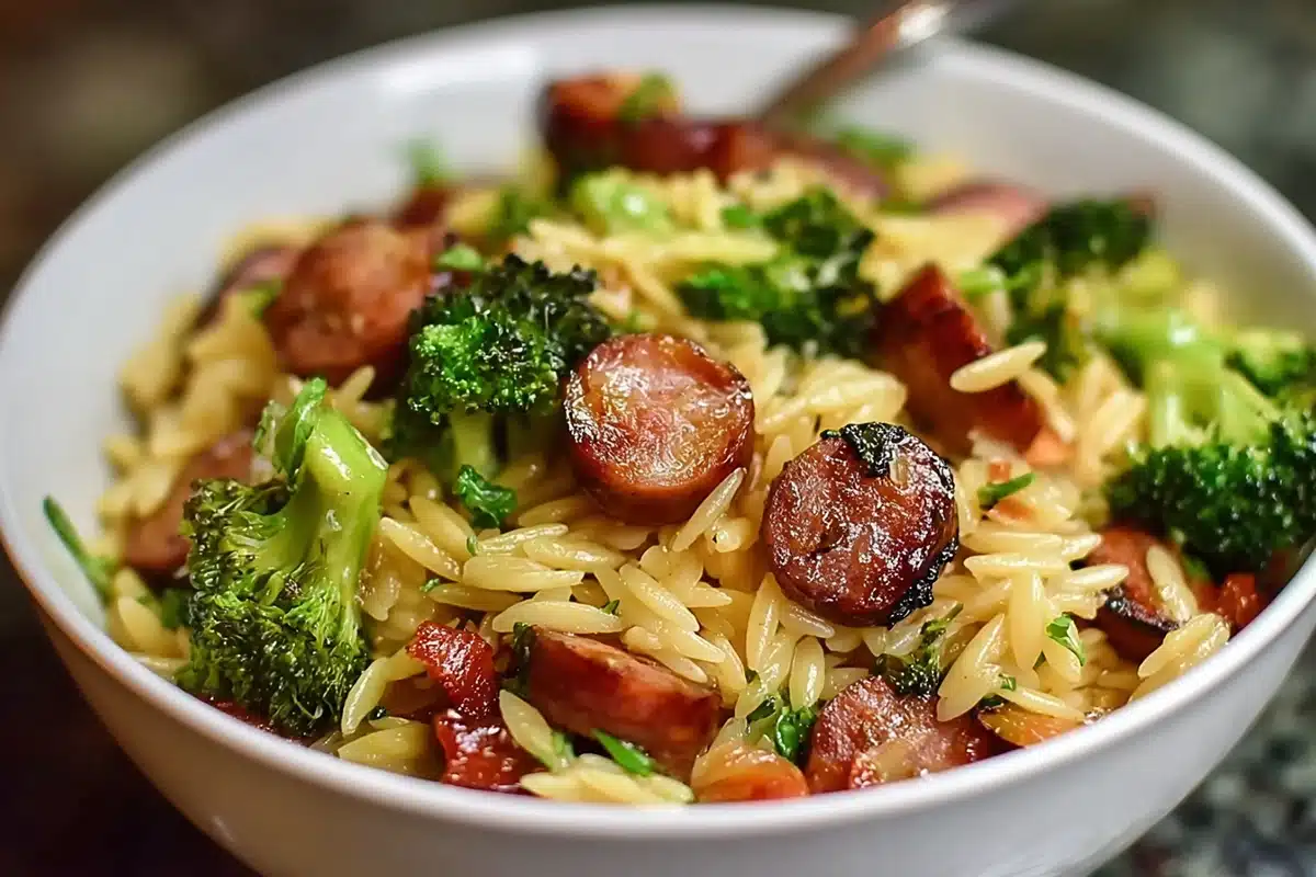 Chicken Sausage and Broccoli Orzo