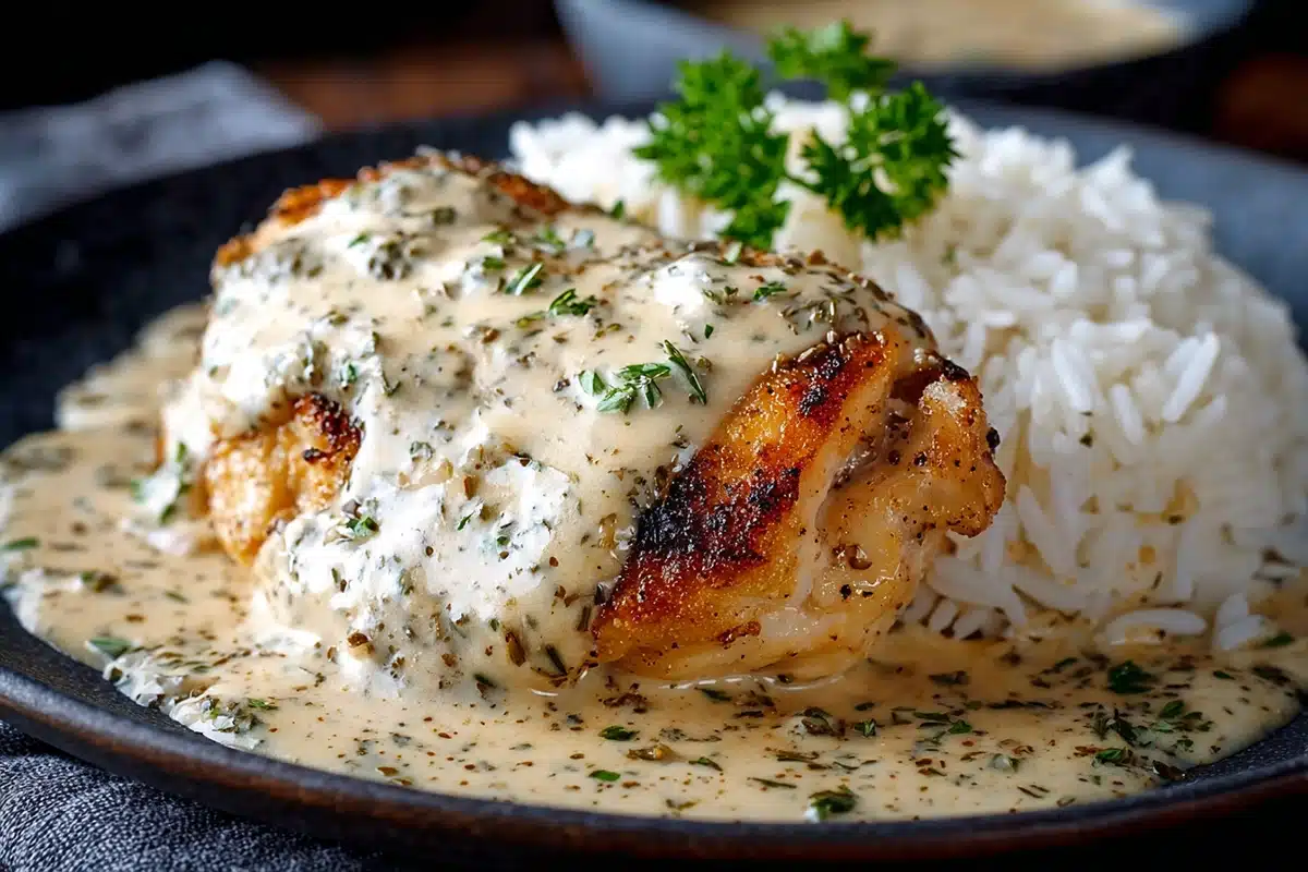 Creamy Smothered Chicken And Rice