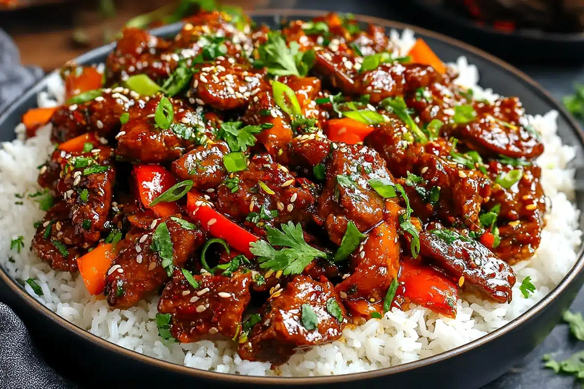 Crispy Chilli Beef Rice