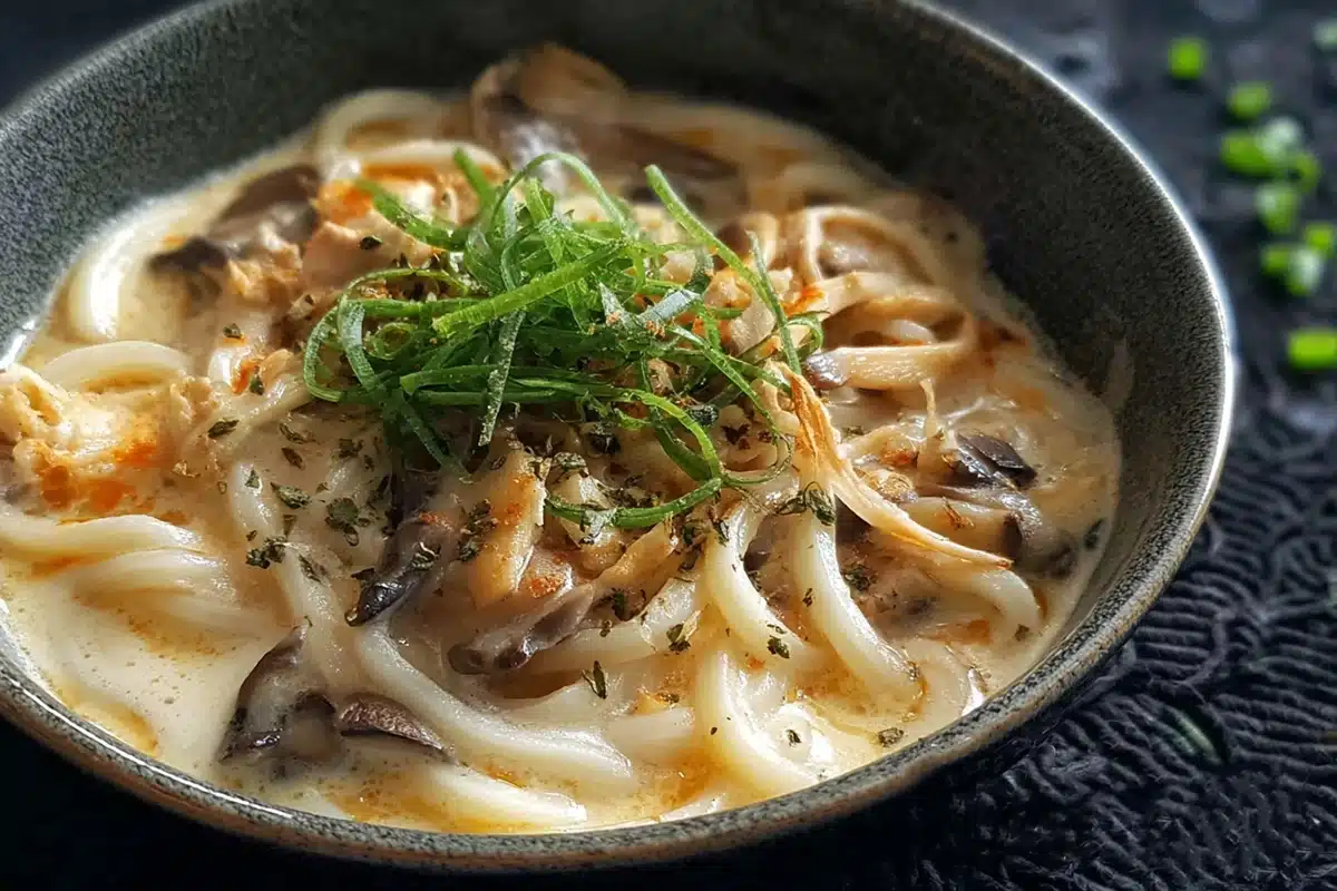 Cozy Miso Udon Noodle Soup with Teriyaki Mushrooms 6 Miso Udon Noodle Soup