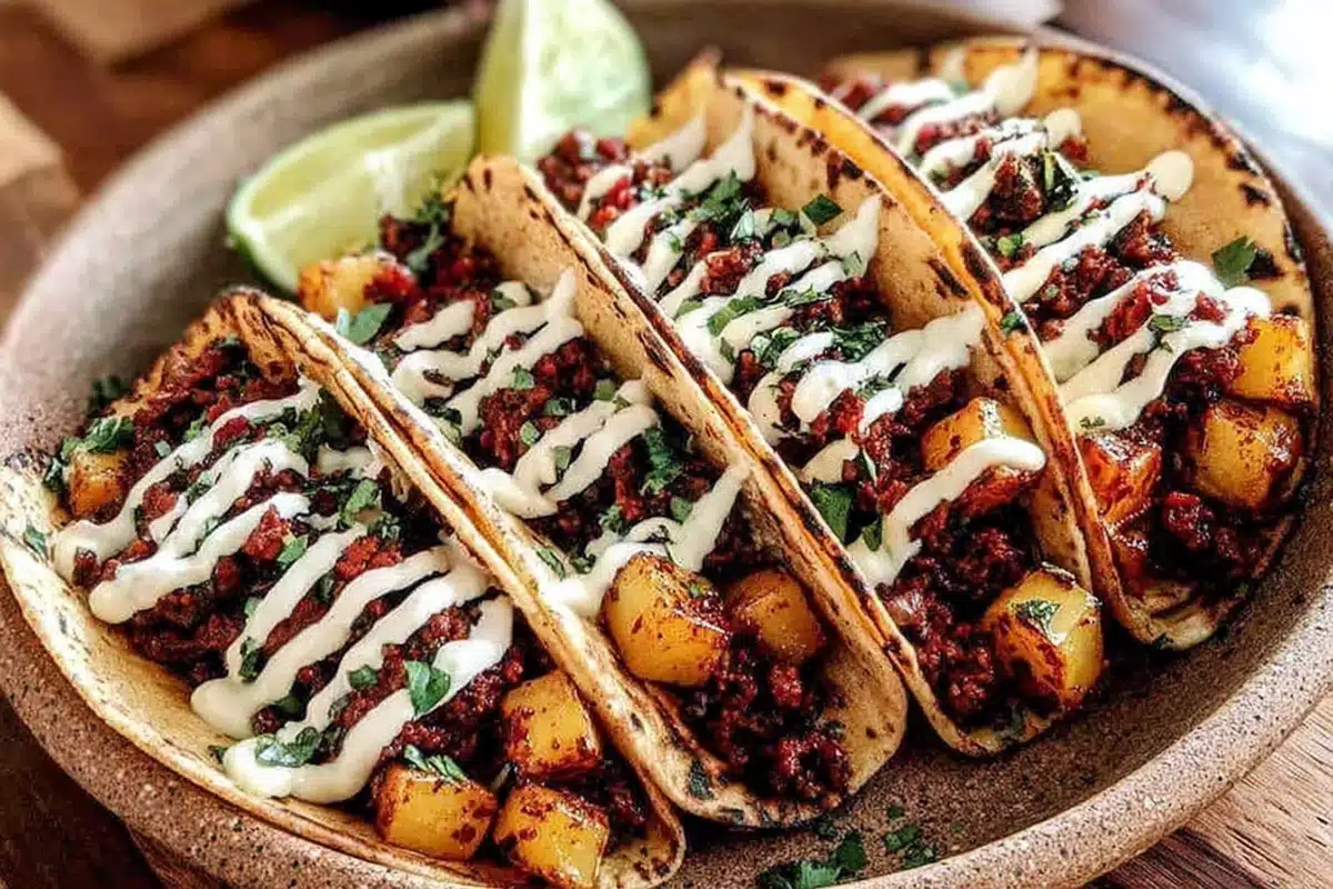 Garlic Butter Honey BBQ Chicken Tacos