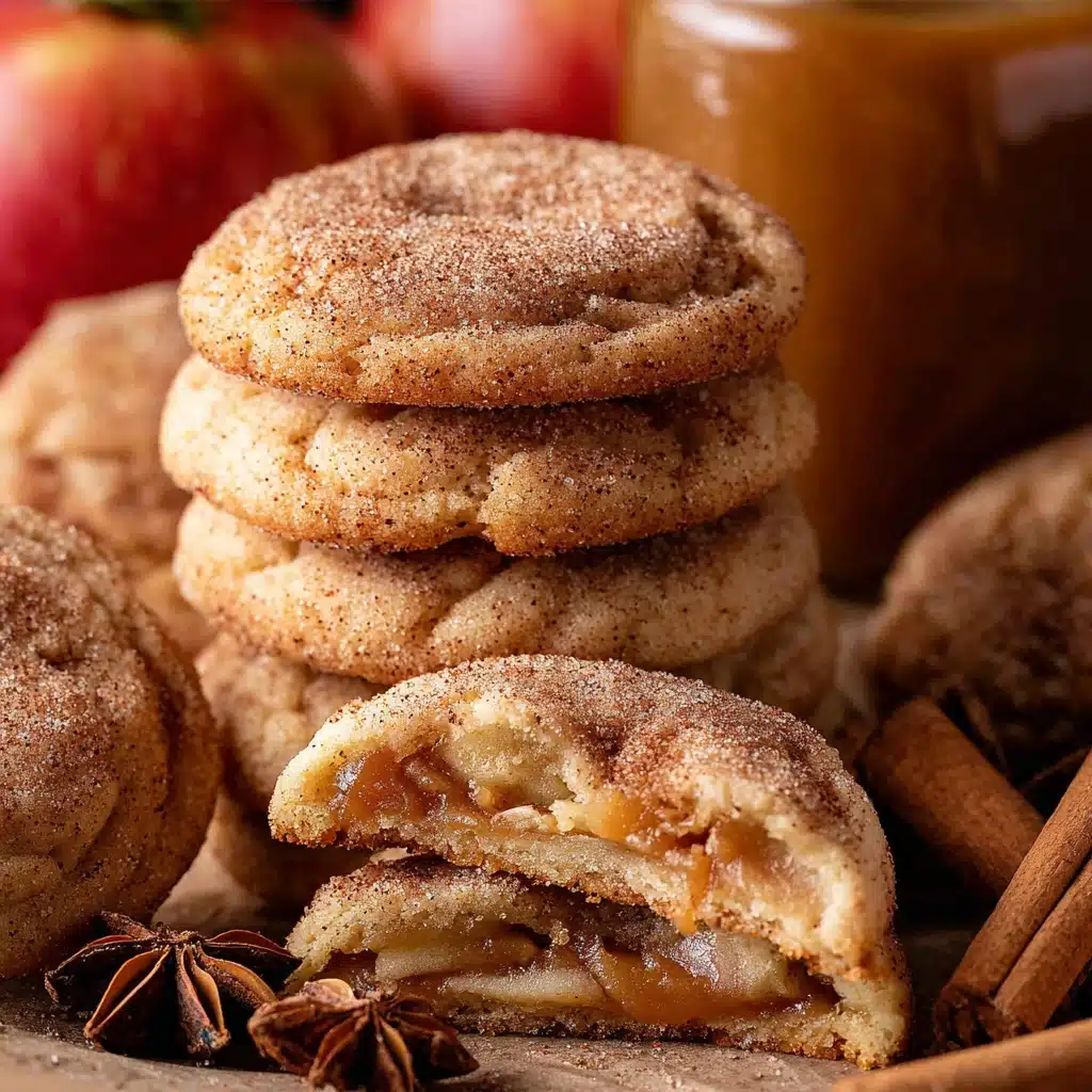 apple cider cheesecake cookies on rustic table