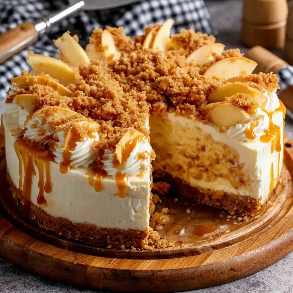 apple crumble cheesecake rustic fall dessert