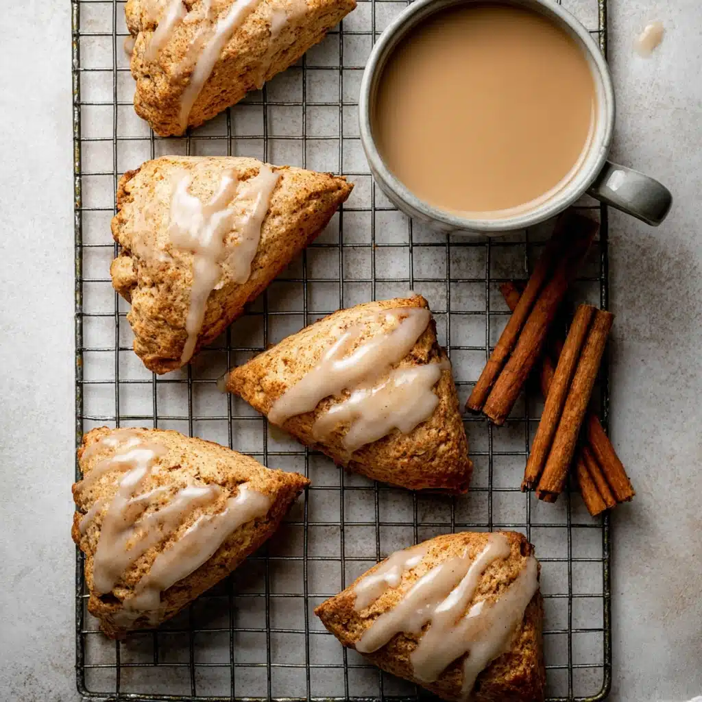 chai scones with maple glaze