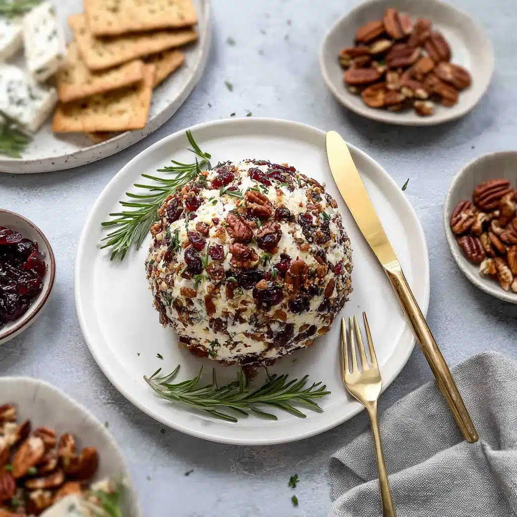 cranberry pecan goat cheese ball holiday appetizer