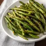 Crispy baked green beans with parmesan