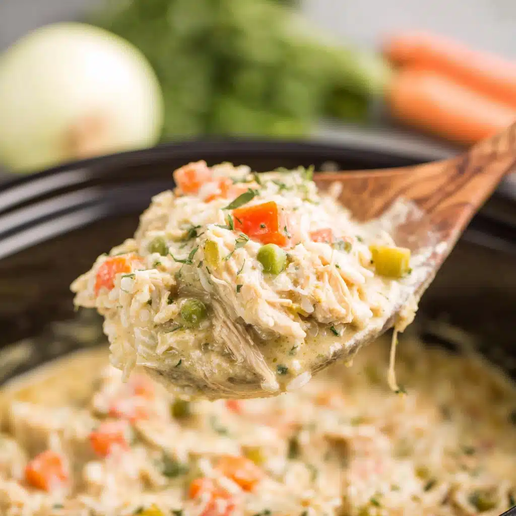 crockpot chicken pot pie served