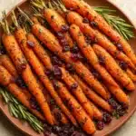 maple roasted carrots with cranberries