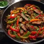 “Authentic Chinese Pepper Steak Recipe in Wok”