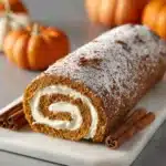 pumpkin spice roll cake dessert