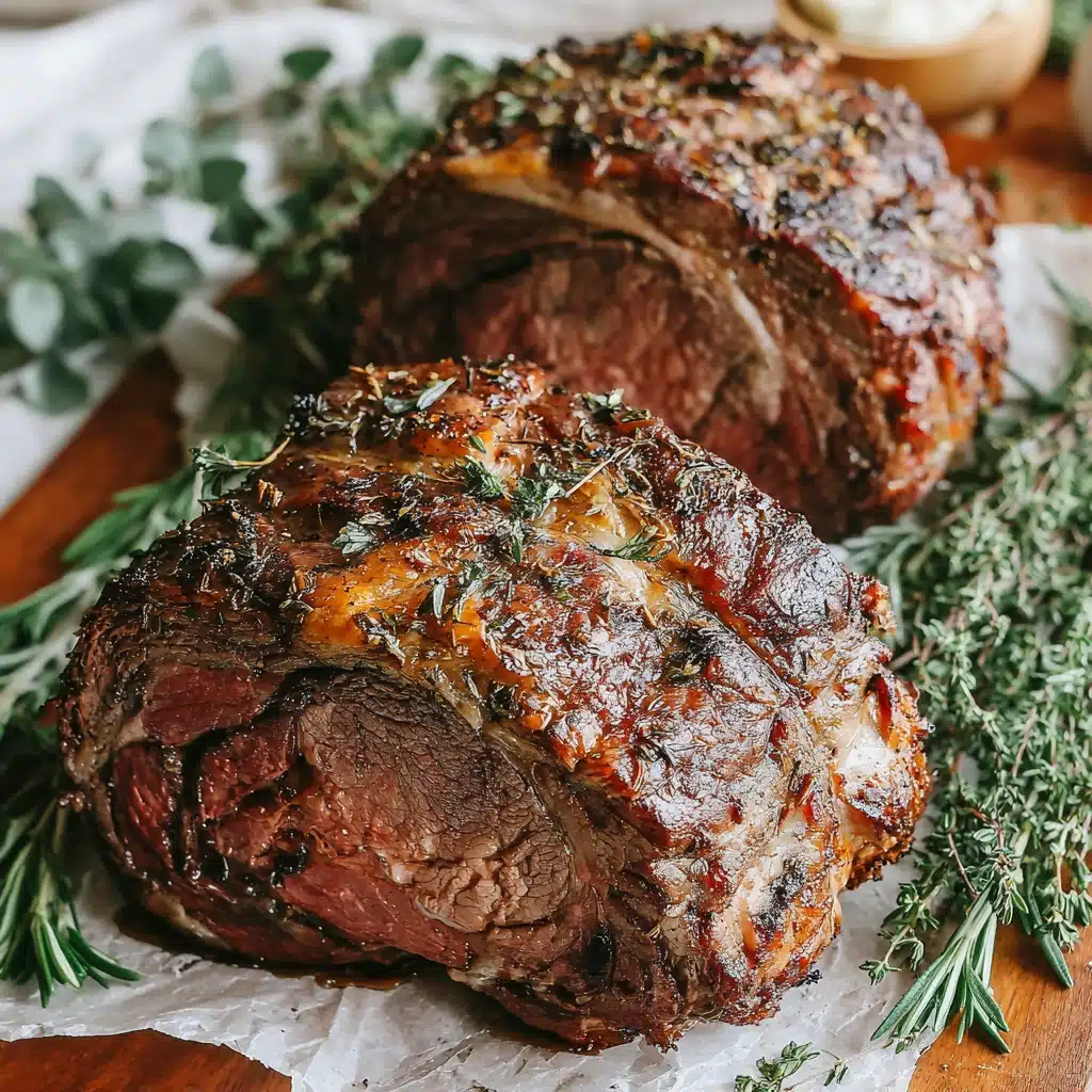 Prime Rib Roast Recipe perfectly roasted bone-in cut