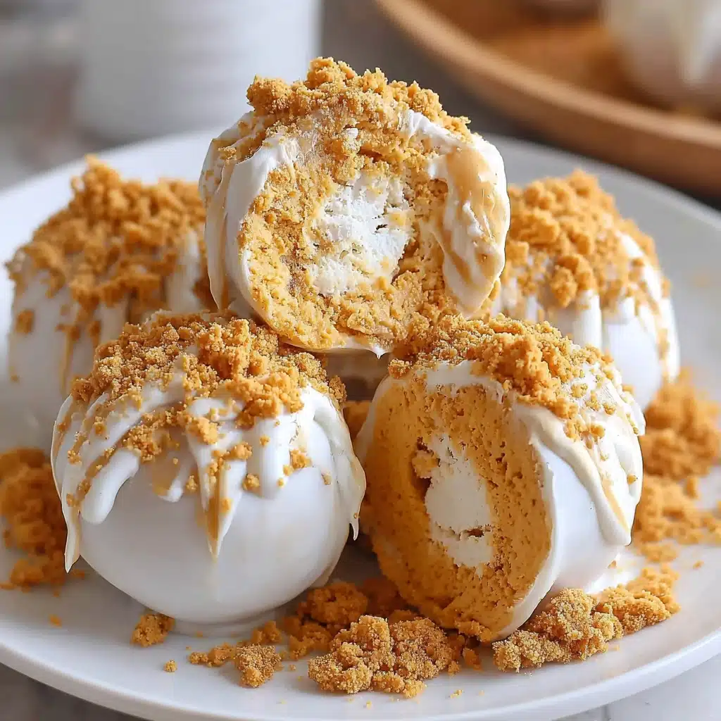 No Bake Pumpkin Cheesecake Balls: A Simple Fall Dessert That Everyone Loves 5 Served pumpkin cheesecake balls on plate