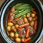 slow cooker honey garlic chicken and veggies
