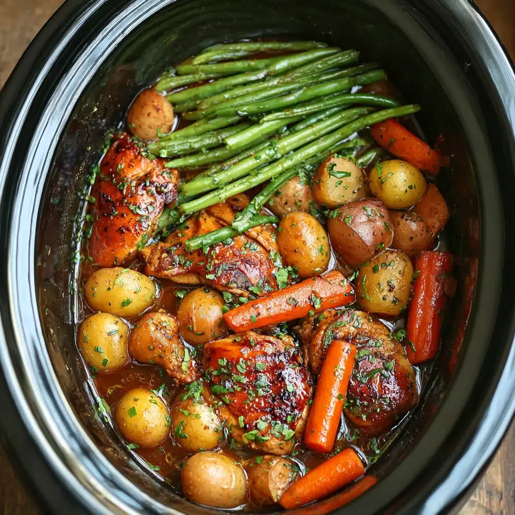 slow cooker honey garlic chicken and veggies