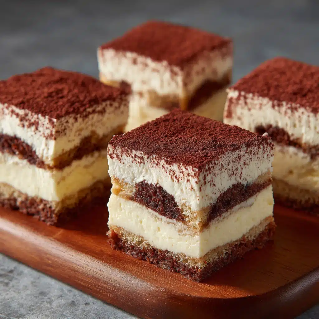 Serving tiramisu brownies