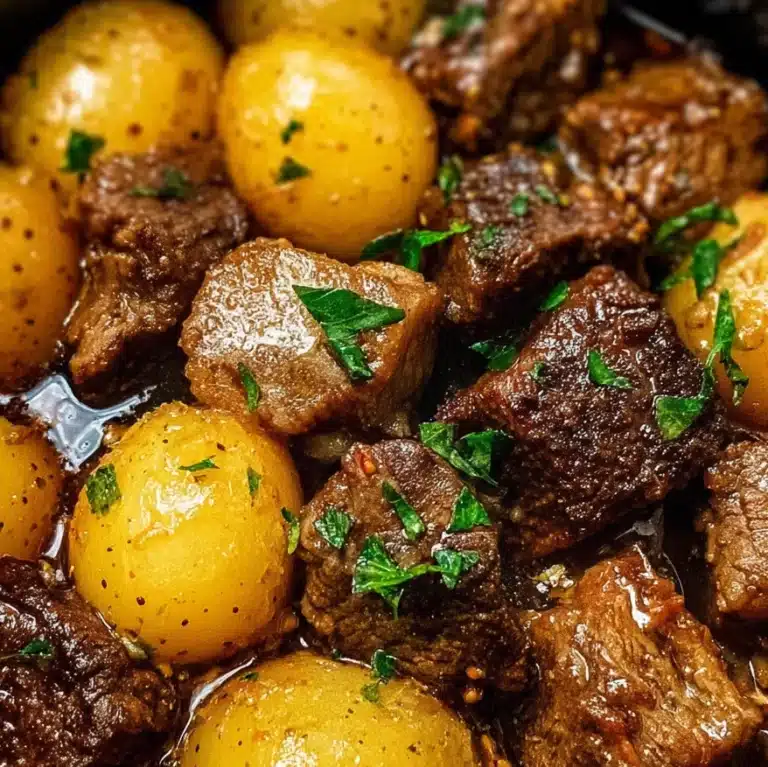 High Protein Slow Cooker Garlic Butter Beef Bites