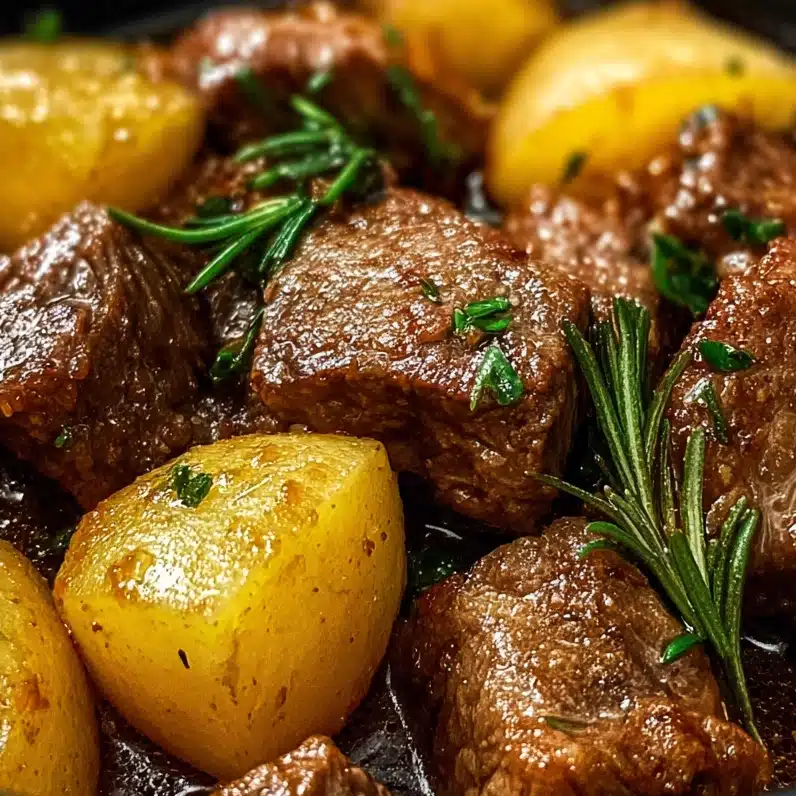 High Protein Slow Cooker Garlic Butter Beef Bites
