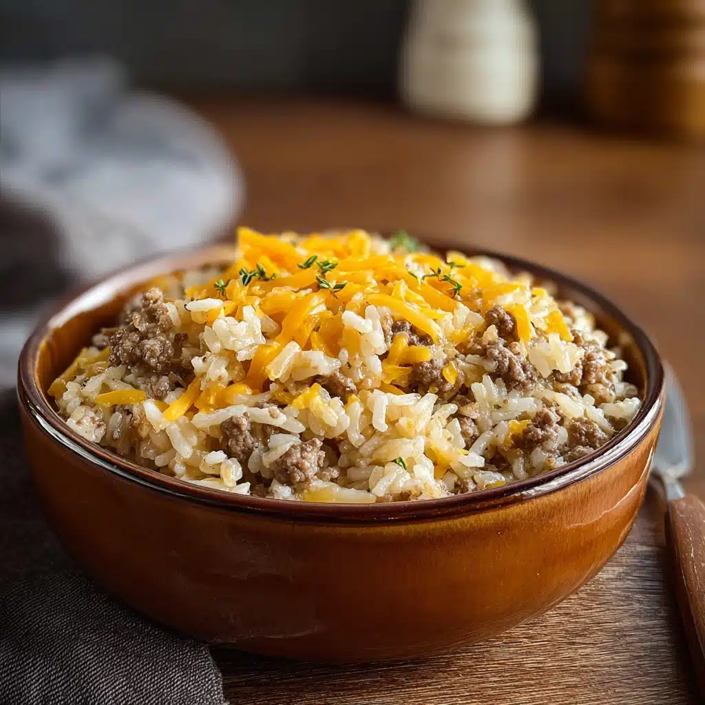 Cheesy Hamburger Rice Casserole: The Ultimate Comfort Dish for Busy Nights 5 Served cheesy hamburger rice casserole with garnish