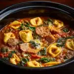 crockpot cheese tortellini sausage