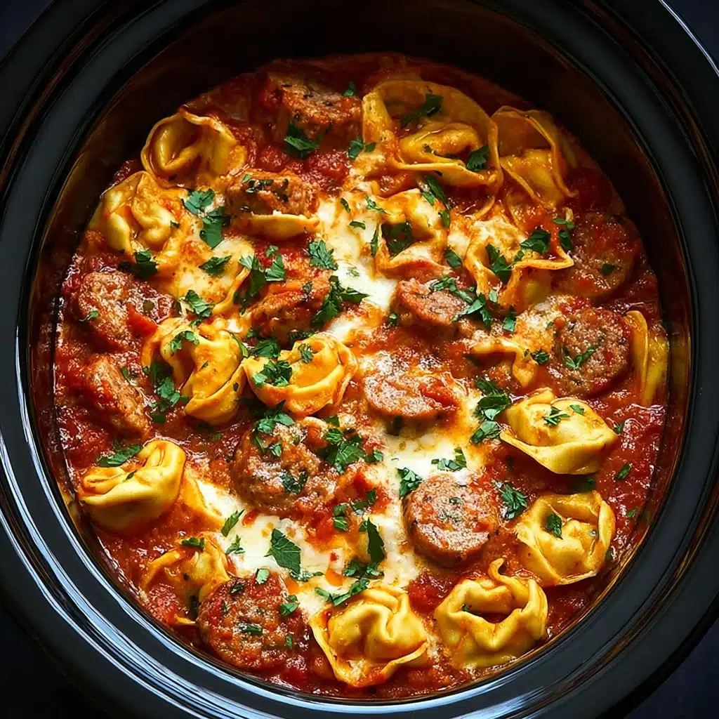 crockpot tortellini and sausage Serving