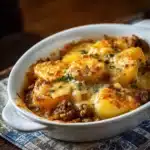 Hobo Casserole Ground Beef baked with cheese