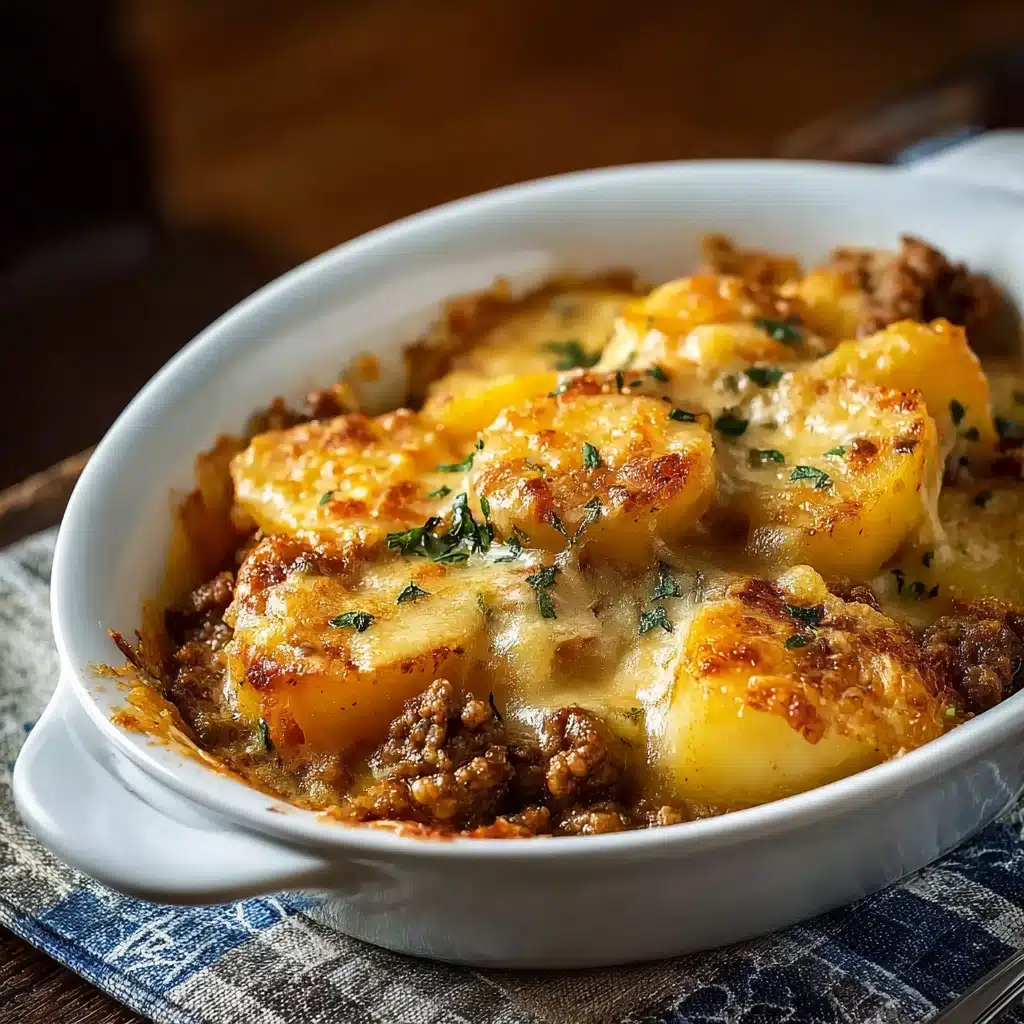 Hobo Casserole Ground Beef baked with cheese