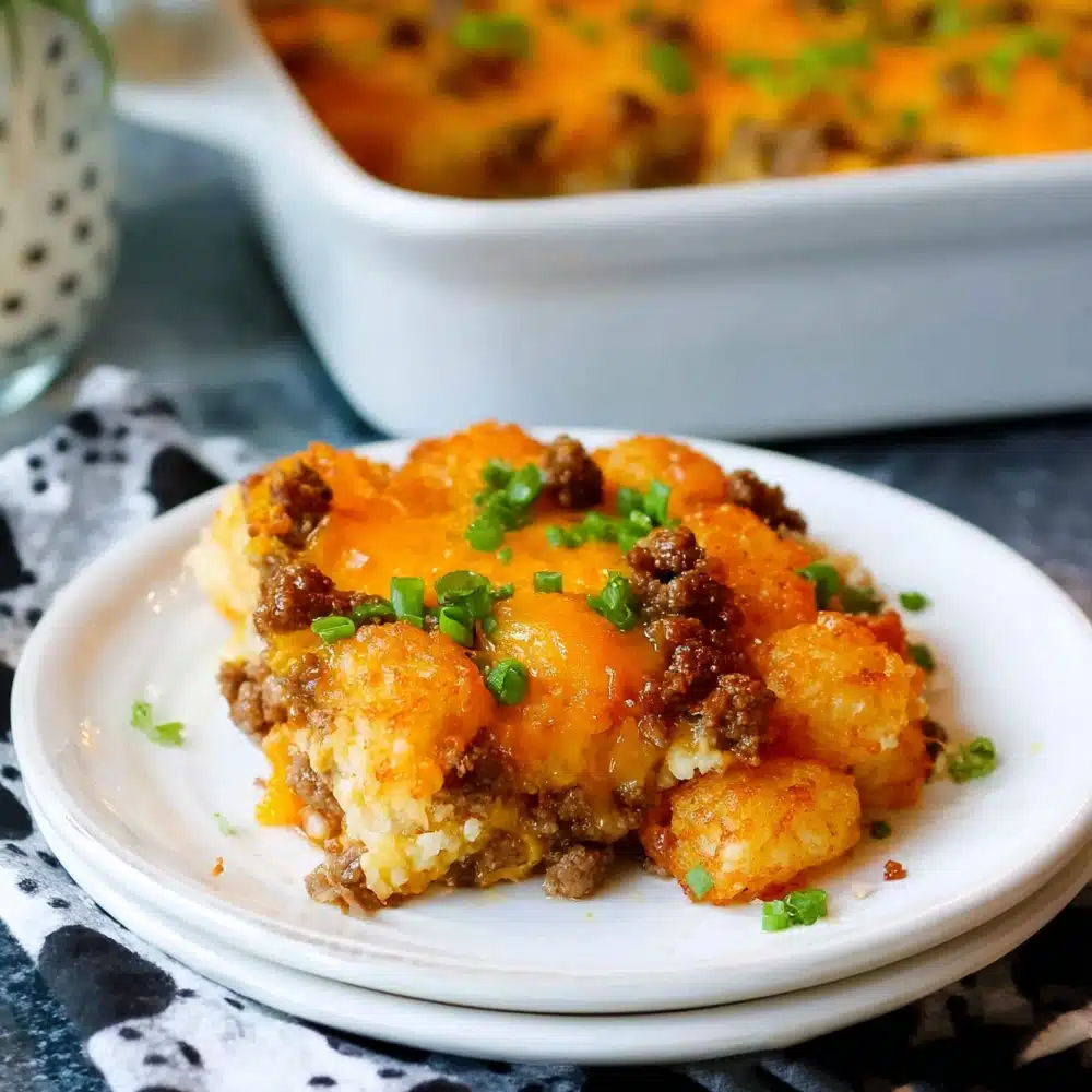 sausage egg cheese tater tot casserole