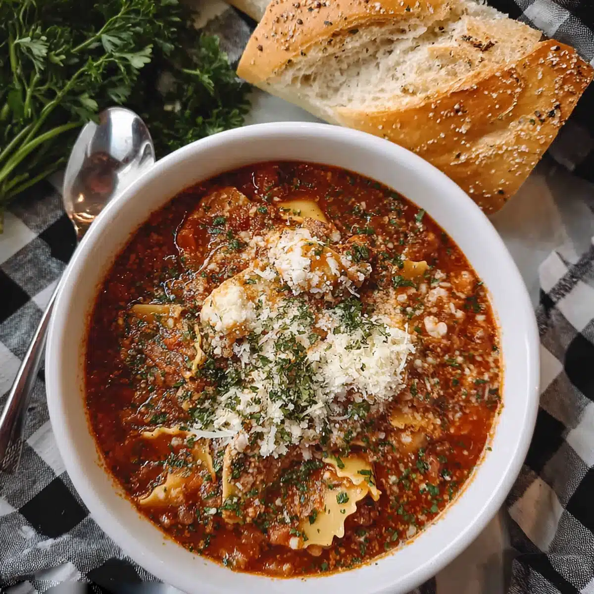 slow cooker lasagna soup