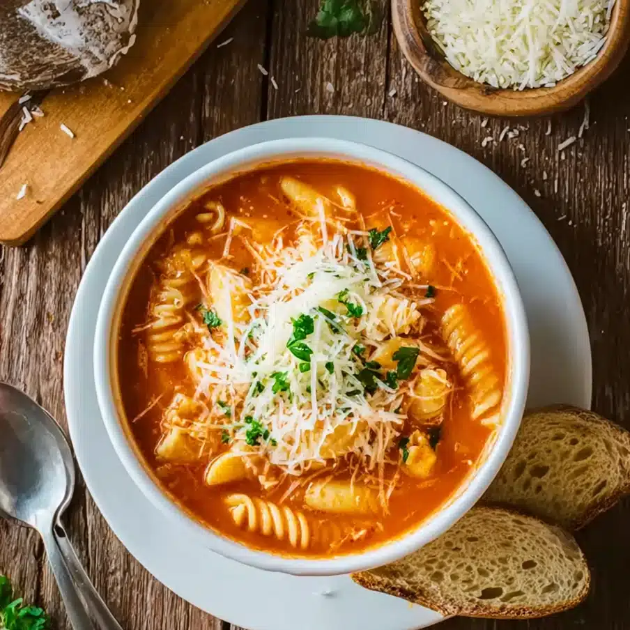 Crockpot Chicken Parmesan Soup