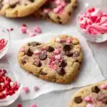 Heart-Shaped Chocolate Chip Cookies